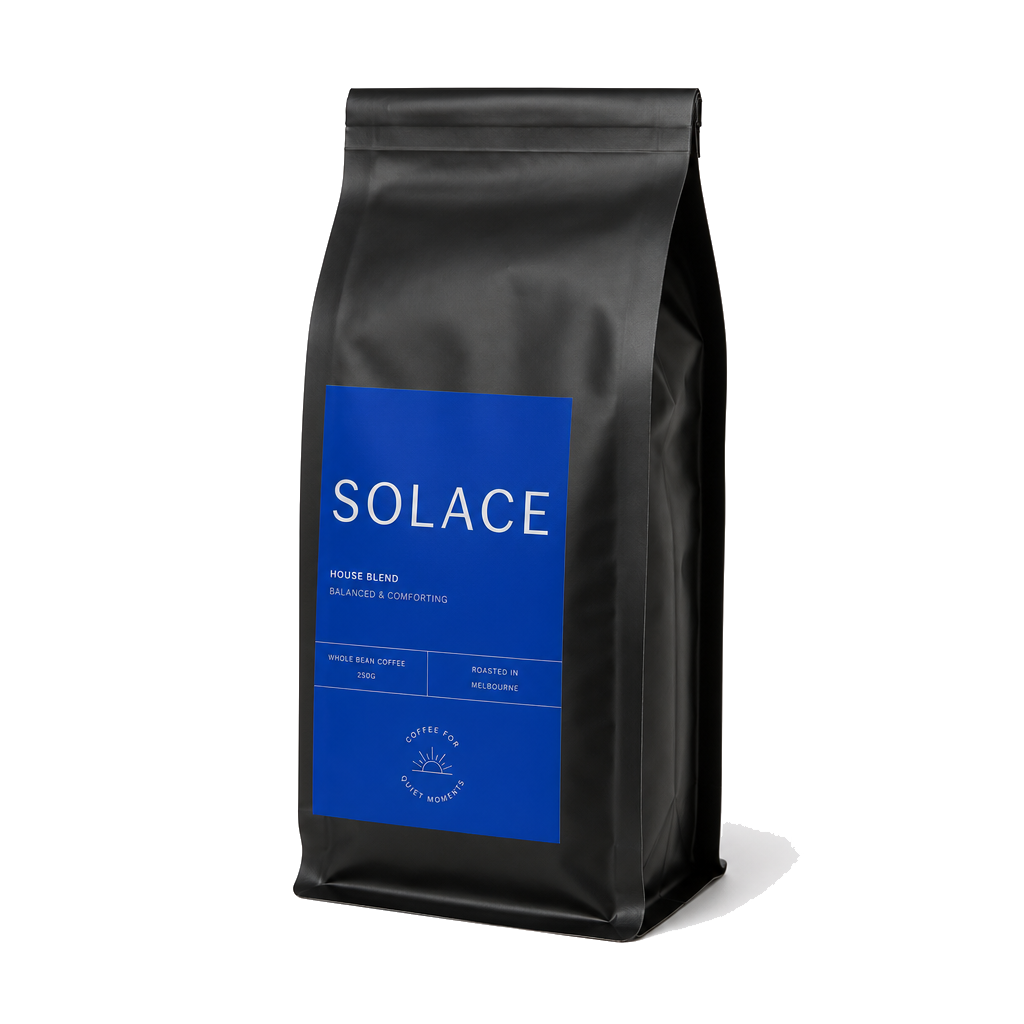 Cobalt-labelled Solace coffee bag